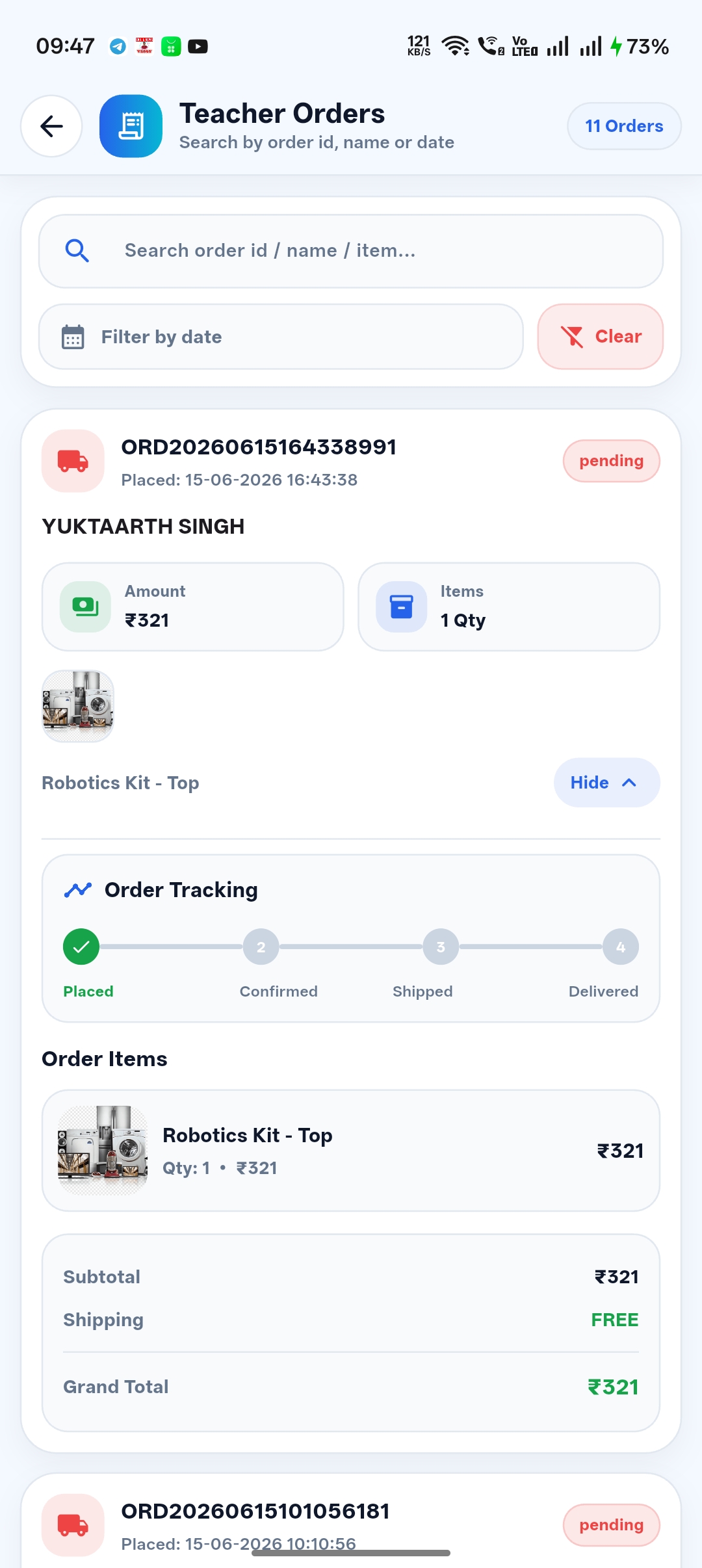 Robotics Learning & STEM Kit E-Commerce App