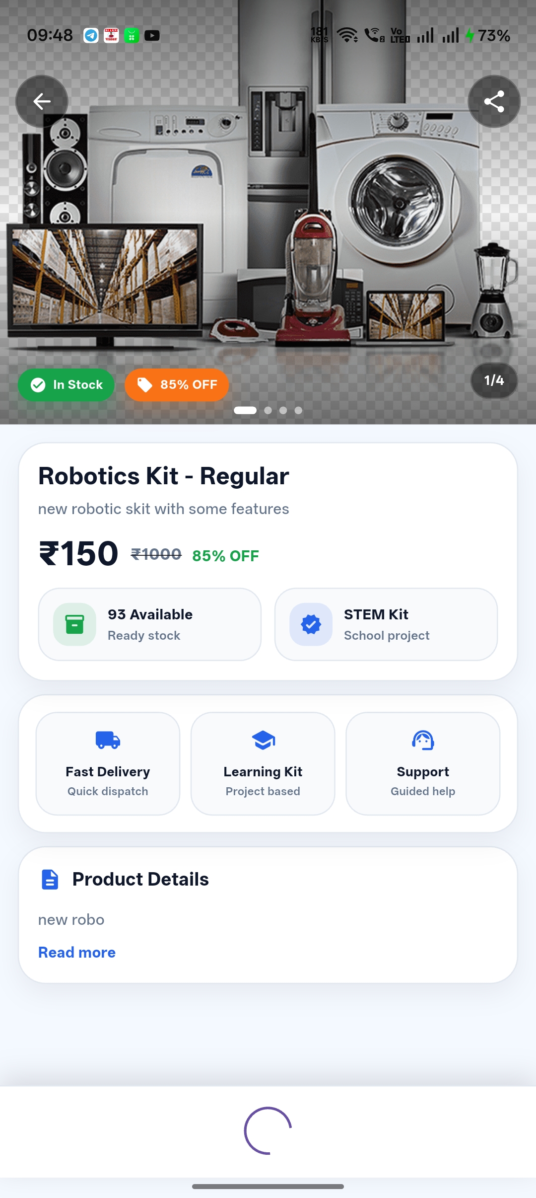 Robotics Learning & STEM Kit E-Commerce App
