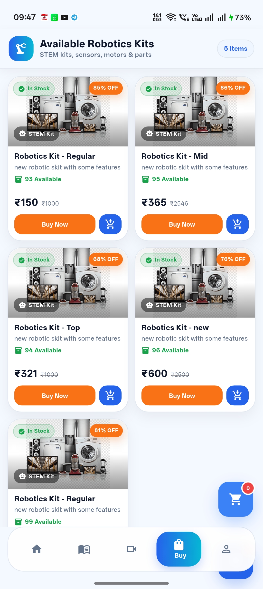 Robotics Learning & STEM Kit E-Commerce App
